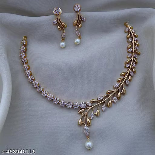 Gold Plated American Diamond Occasion Necklace Set