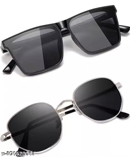 Black Oval Narrow Retro Sunglasses Pack of 2