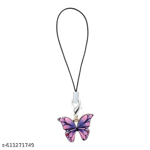 Purple Butterfly Adjustable Cell Phone Lanyard