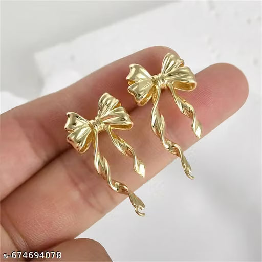 Korean Gold Tone Drop Earrings