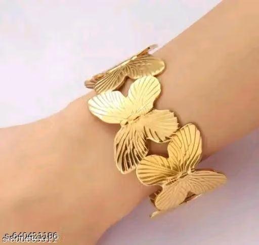 Gold Plated Butterfly Link Chain Bracelet