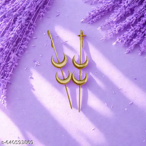 Brass Crescent Moon Design Ear Cuff