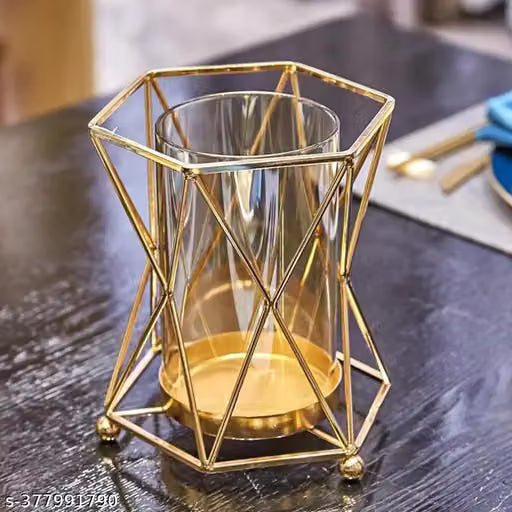 Gold Glass Decorative Flower Vase