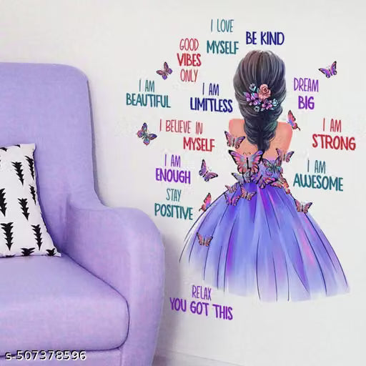 SENAWAT DESIGN Latest Girl Self Love Stay Strong Positive Quotes Self Adhesive Wall Sticker