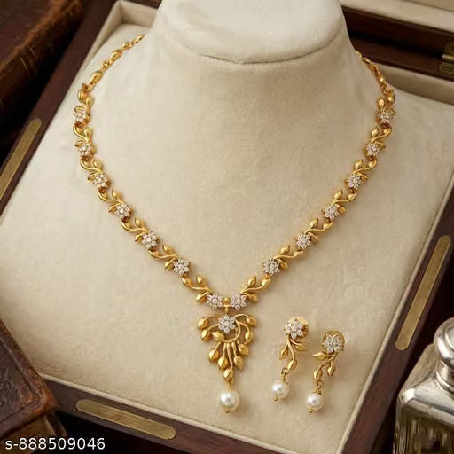 Gold Plated American Diamond Bridal Necklace Set