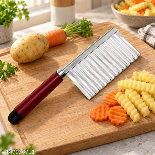 Stainless Steel Crinkle-Cut Knife for Potatoes and Vegetables