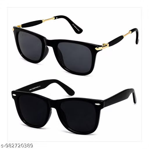 Black Wayfarer Pack of 2 Sunglasses