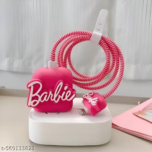 Barbie Pink 3D iPhone Charger Adapter Cover and Cable Guard