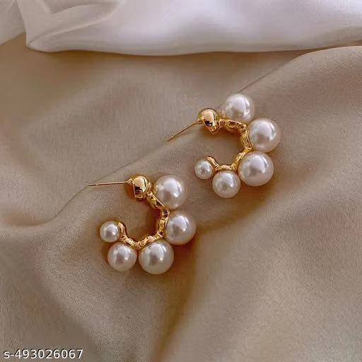Pearl Inspired Statement Earrings