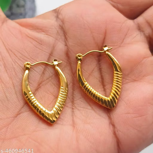 Gold Tone Stainless Steel Hoop Earrings