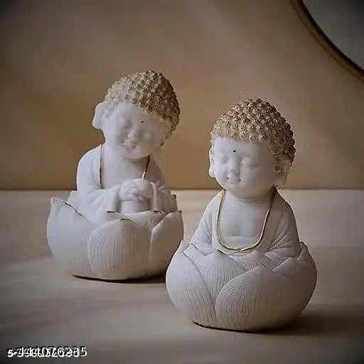 Resin Buddha Figurines Set of 2