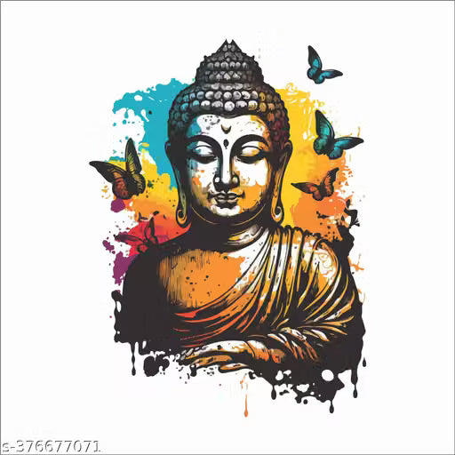 Wall Attraction Colorful Buddha Wall sticker & Mural sticker for wall Size - 45x58cm