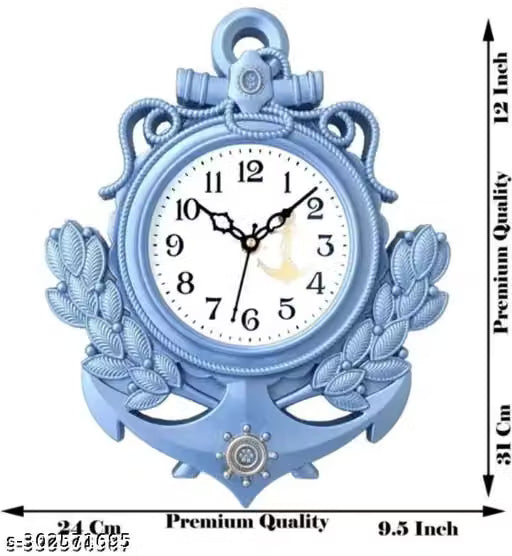 Black Glass Finish Analog Wall Clock 26 cm