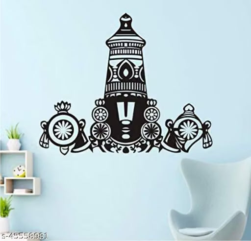 Decor Solution Lord Tirupati balaji black Wall Decal,Wall Sticker and Wallpaper Size(59*71)cm