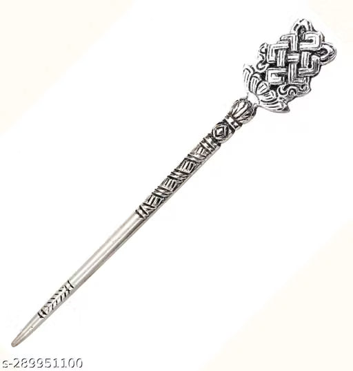 Antique Oxidised Metal Tibetan Pattern Hair Stick
