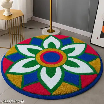 D-Shaped Rangoli Doormat Set of 2